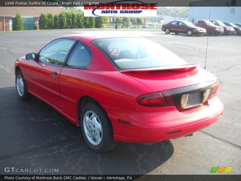 Bright Red / Graphite 1998 Pontiac Sunfire SE Coupe