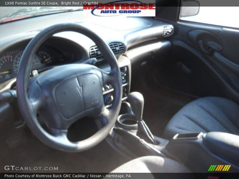 Bright Red / Graphite 1998 Pontiac Sunfire SE Coupe