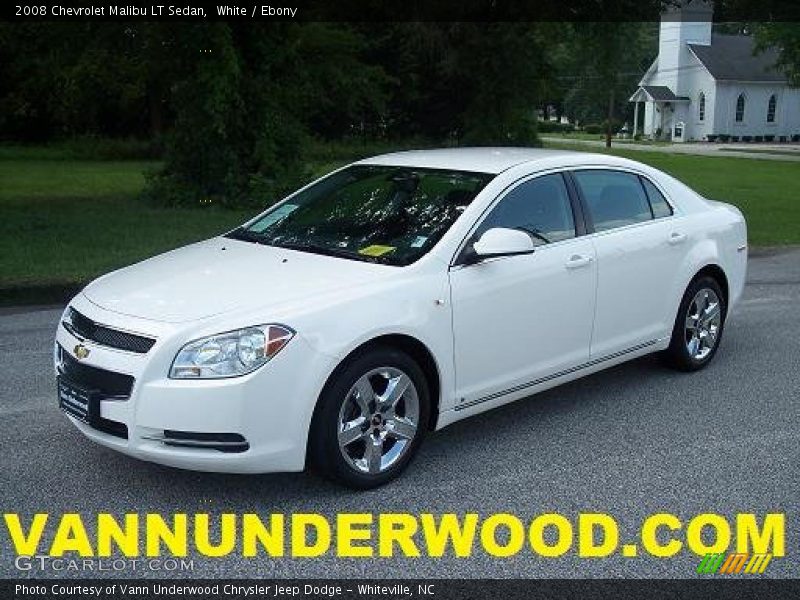 White / Ebony 2008 Chevrolet Malibu LT Sedan