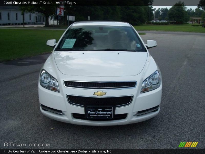 White / Ebony 2008 Chevrolet Malibu LT Sedan