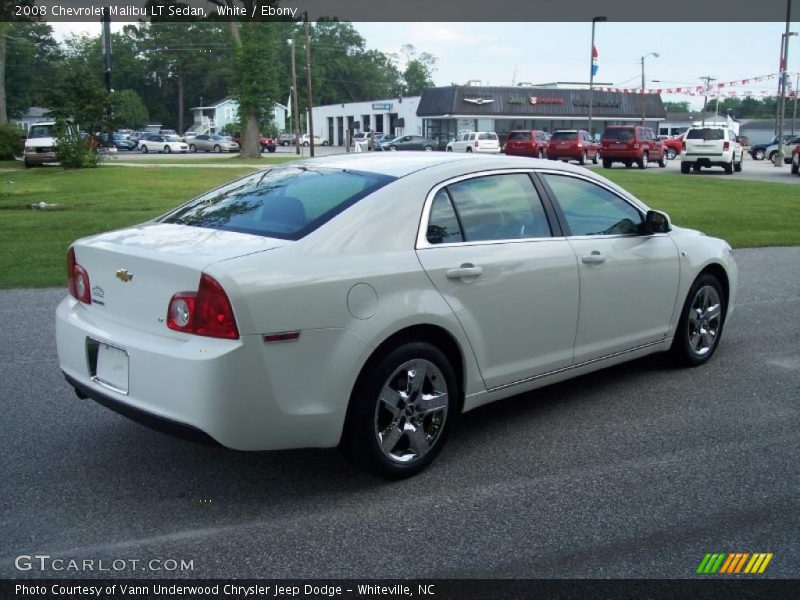White / Ebony 2008 Chevrolet Malibu LT Sedan