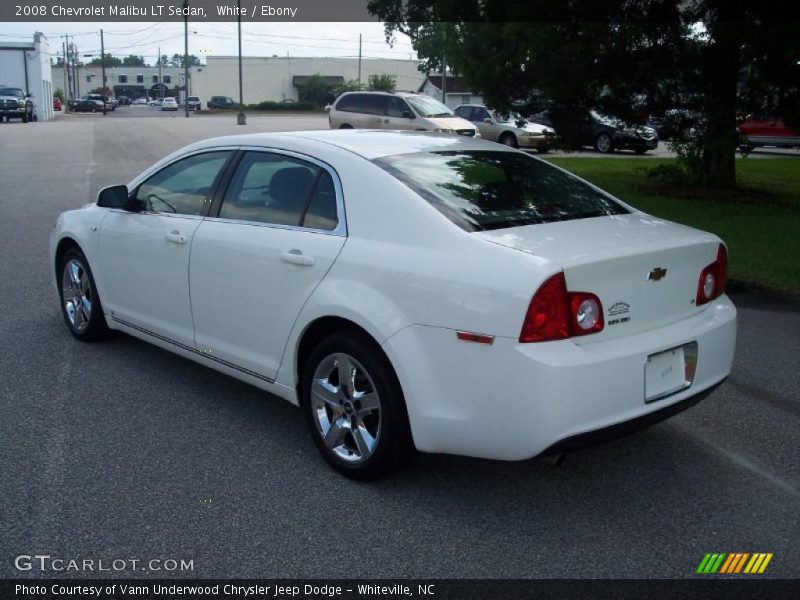 White / Ebony 2008 Chevrolet Malibu LT Sedan