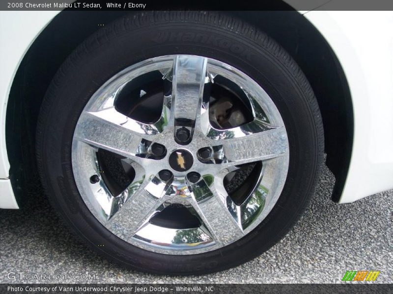 White / Ebony 2008 Chevrolet Malibu LT Sedan