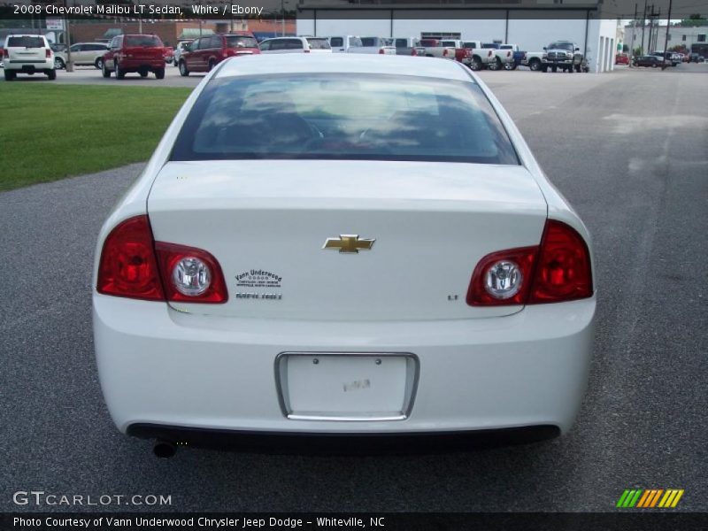 White / Ebony 2008 Chevrolet Malibu LT Sedan