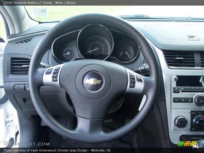 White / Ebony 2008 Chevrolet Malibu LT Sedan