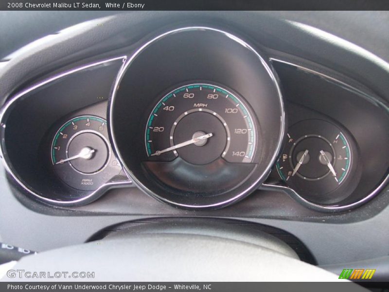 White / Ebony 2008 Chevrolet Malibu LT Sedan
