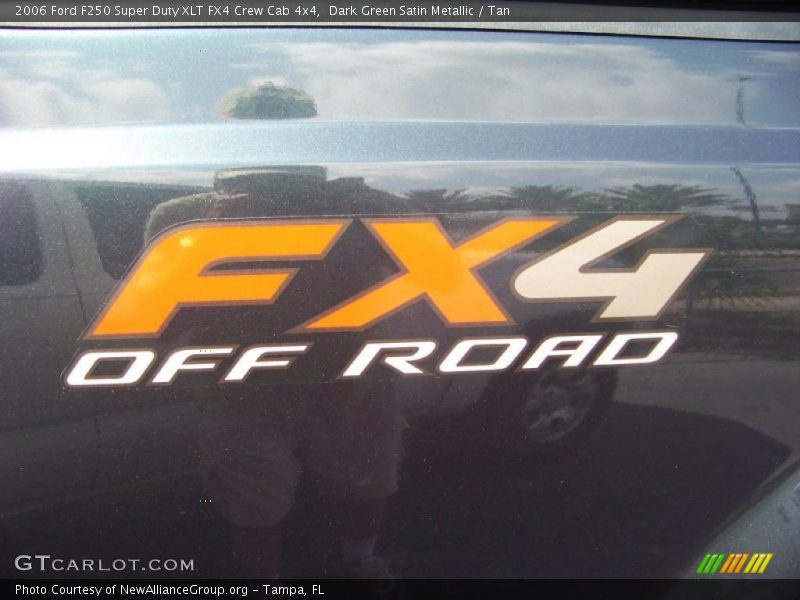 Dark Green Satin Metallic / Tan 2006 Ford F250 Super Duty XLT FX4 Crew Cab 4x4