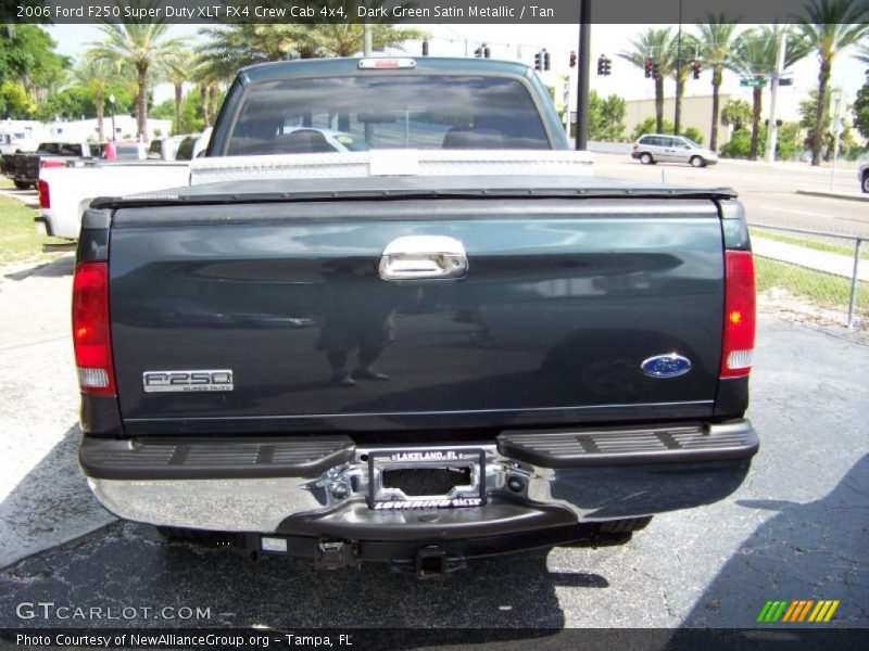 Dark Green Satin Metallic / Tan 2006 Ford F250 Super Duty XLT FX4 Crew Cab 4x4