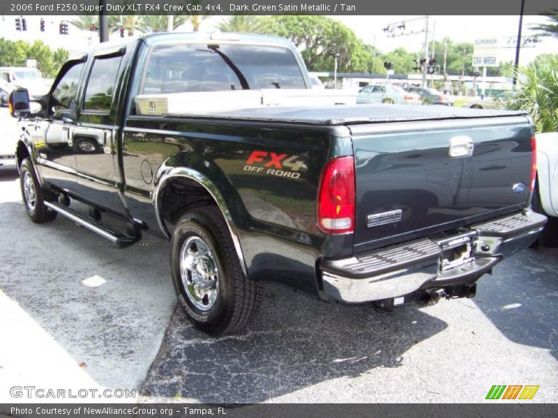 Dark Green Satin Metallic / Tan 2006 Ford F250 Super Duty XLT FX4 Crew Cab 4x4