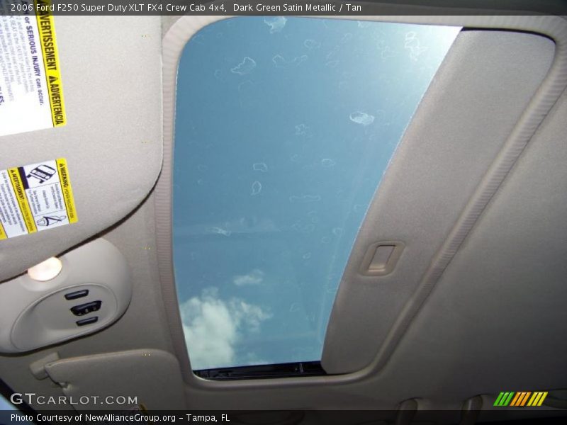 Dark Green Satin Metallic / Tan 2006 Ford F250 Super Duty XLT FX4 Crew Cab 4x4