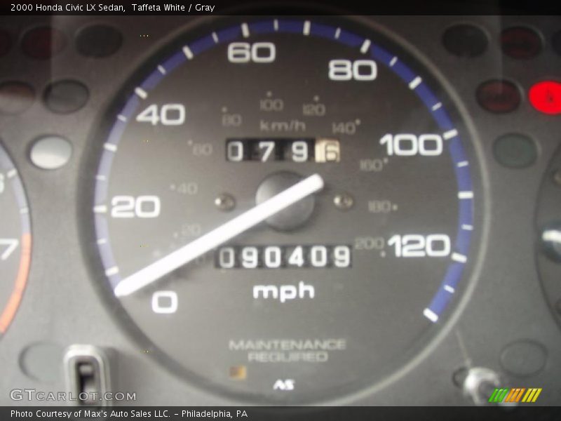 Taffeta White / Gray 2000 Honda Civic LX Sedan