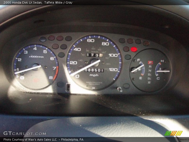 Taffeta White / Gray 2000 Honda Civic LX Sedan