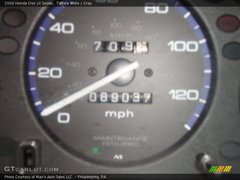 Taffeta White / Gray 2000 Honda Civic LX Sedan