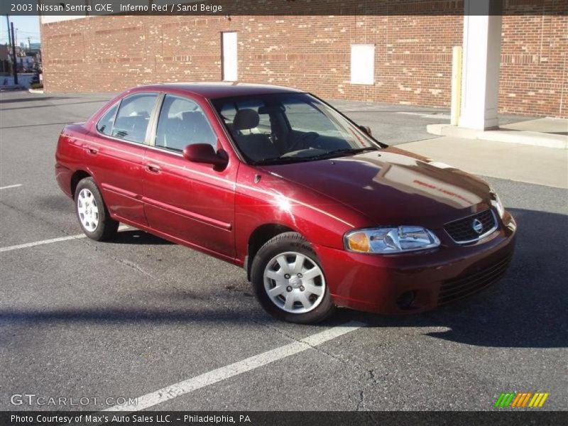 Inferno Red / Sand Beige 2003 Nissan Sentra GXE