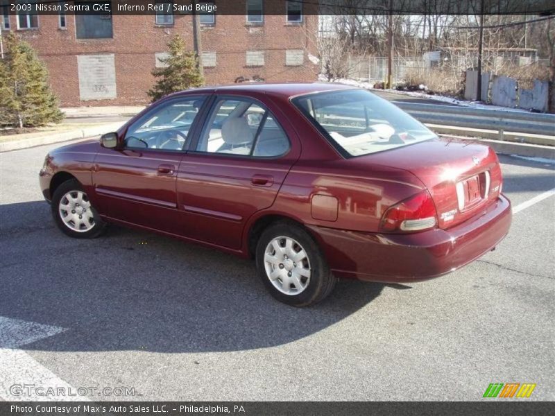 Inferno Red / Sand Beige 2003 Nissan Sentra GXE