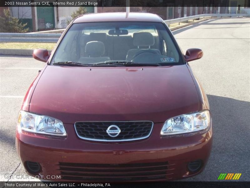 Inferno Red / Sand Beige 2003 Nissan Sentra GXE