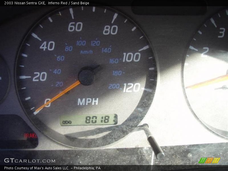 Inferno Red / Sand Beige 2003 Nissan Sentra GXE