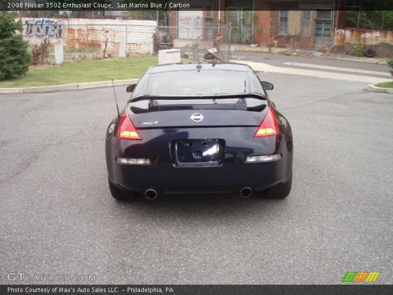 San Marino Blue / Carbon 2008 Nissan 350Z Enthusiast Coupe