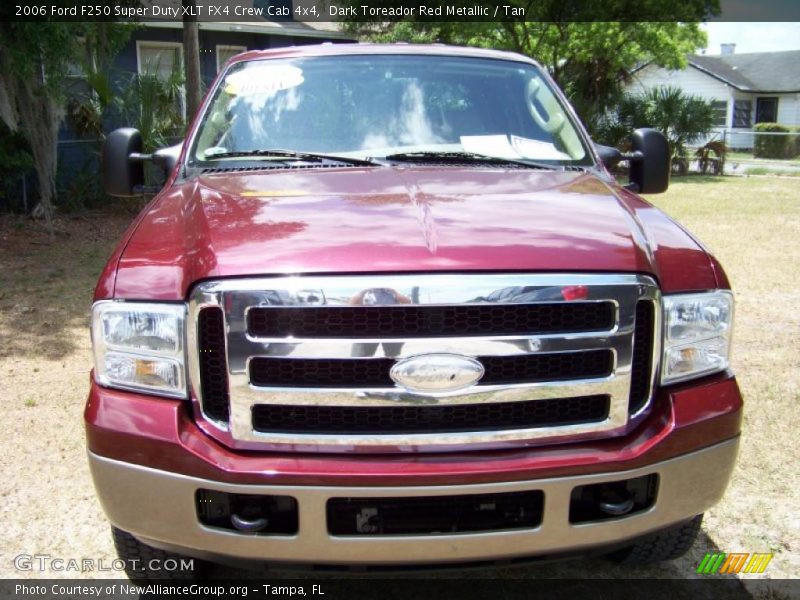 Dark Toreador Red Metallic / Tan 2006 Ford F250 Super Duty XLT FX4 Crew Cab 4x4