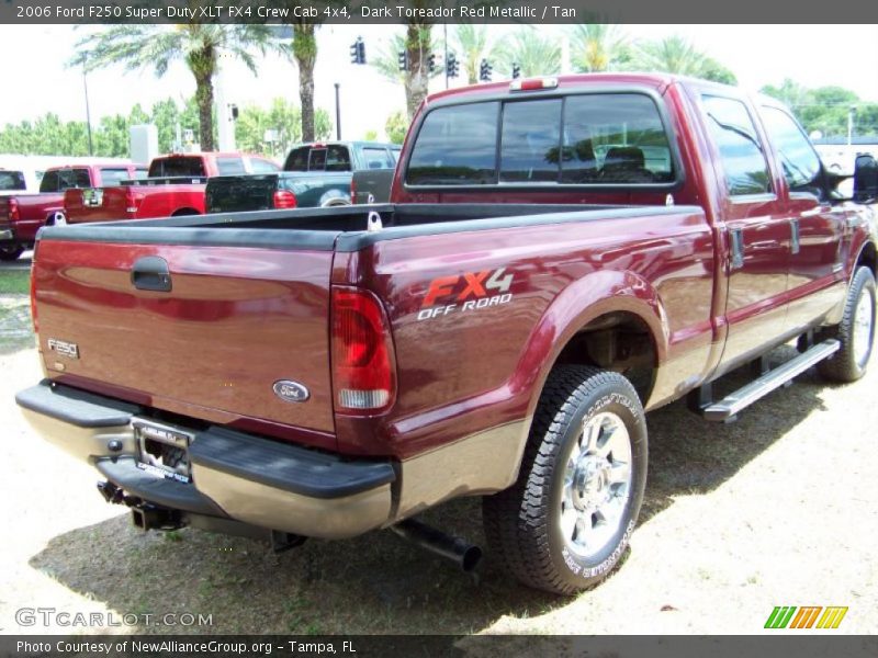 Dark Toreador Red Metallic / Tan 2006 Ford F250 Super Duty XLT FX4 Crew Cab 4x4