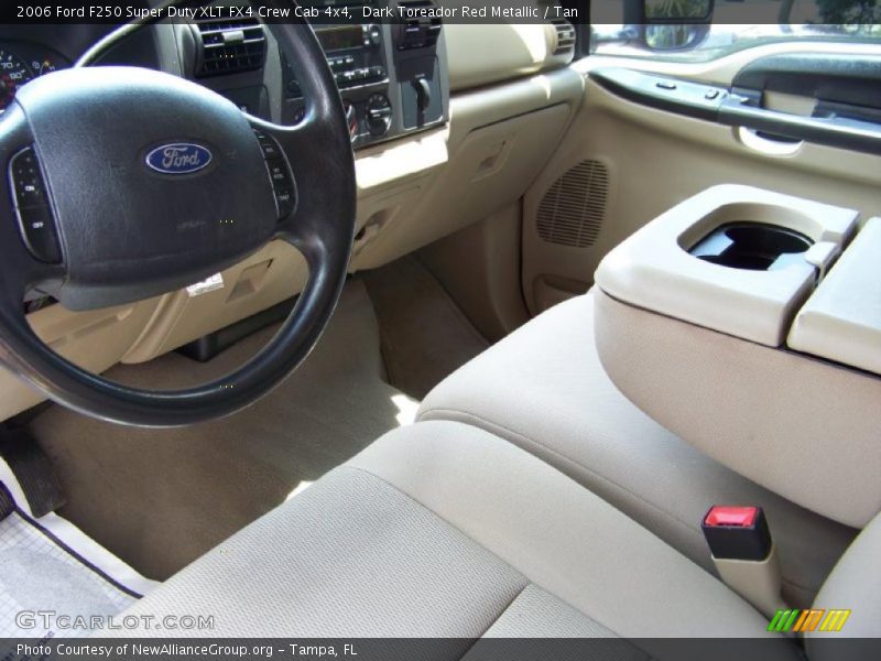 Dark Toreador Red Metallic / Tan 2006 Ford F250 Super Duty XLT FX4 Crew Cab 4x4