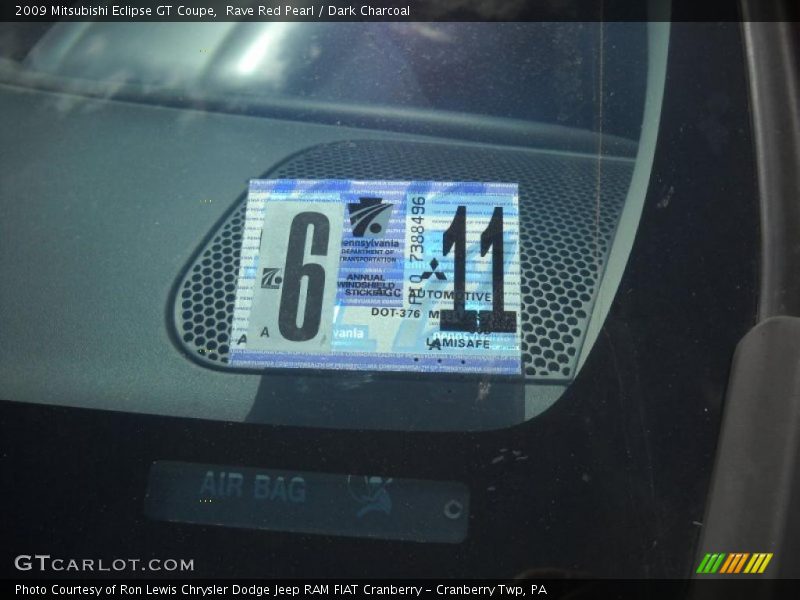 Rave Red Pearl / Dark Charcoal 2009 Mitsubishi Eclipse GT Coupe