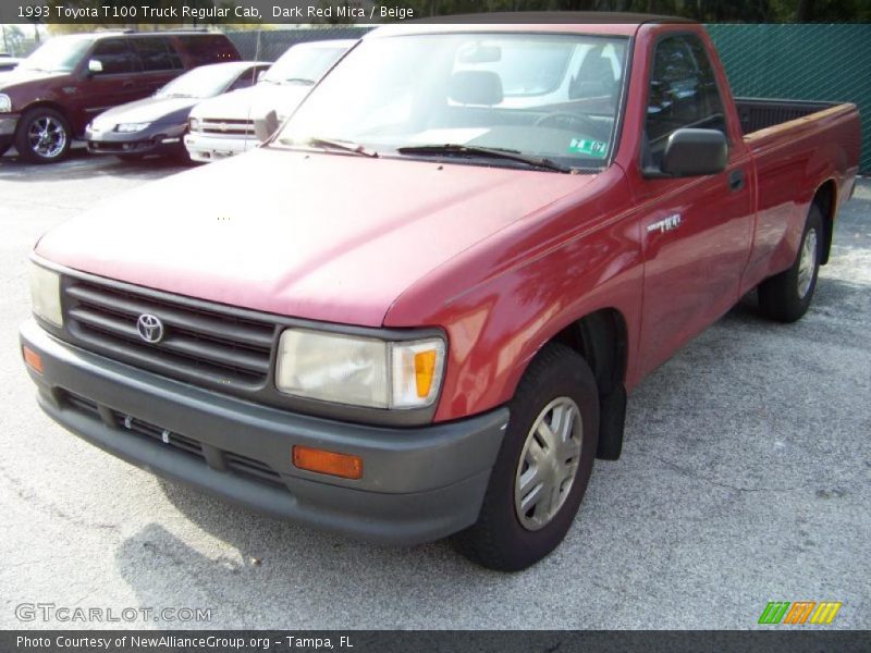 Dark Red Mica / Beige 1993 Toyota T100 Truck Regular Cab