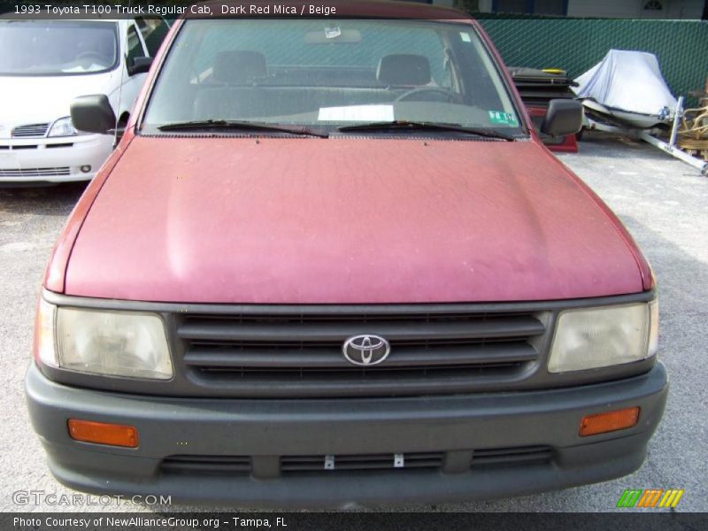 Dark Red Mica / Beige 1993 Toyota T100 Truck Regular Cab