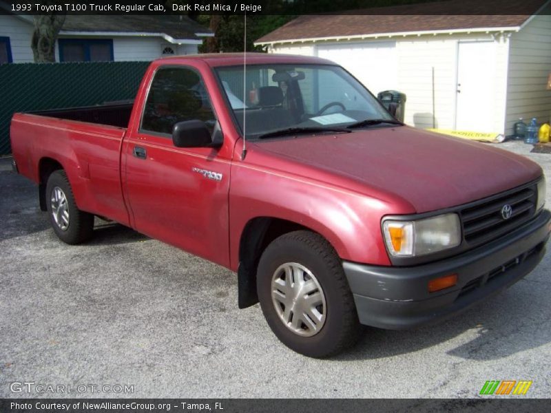 Dark Red Mica / Beige 1993 Toyota T100 Truck Regular Cab