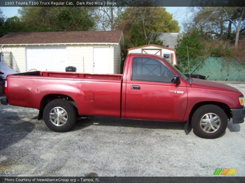 Dark Red Mica / Beige 1993 Toyota T100 Truck Regular Cab