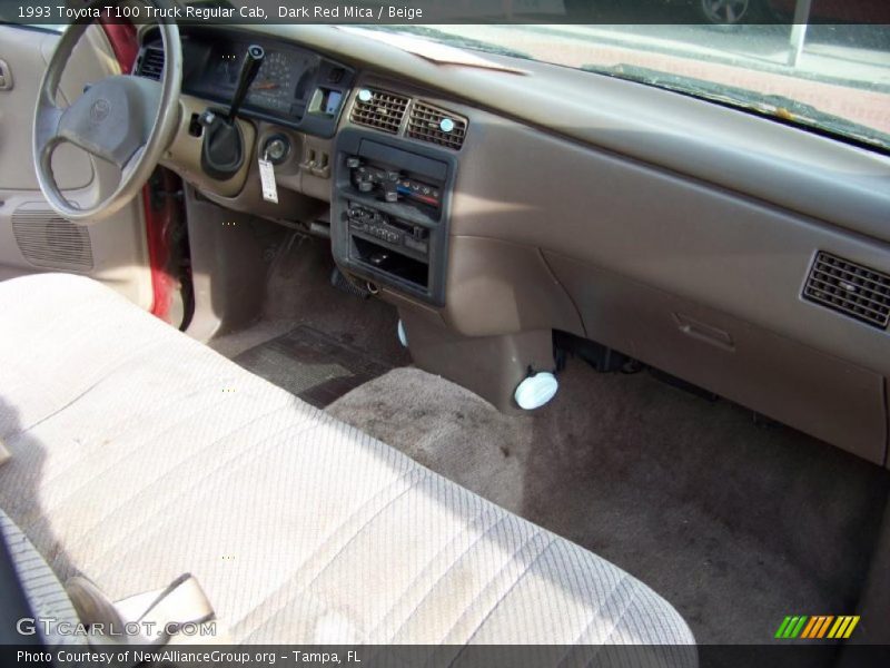 Dark Red Mica / Beige 1993 Toyota T100 Truck Regular Cab
