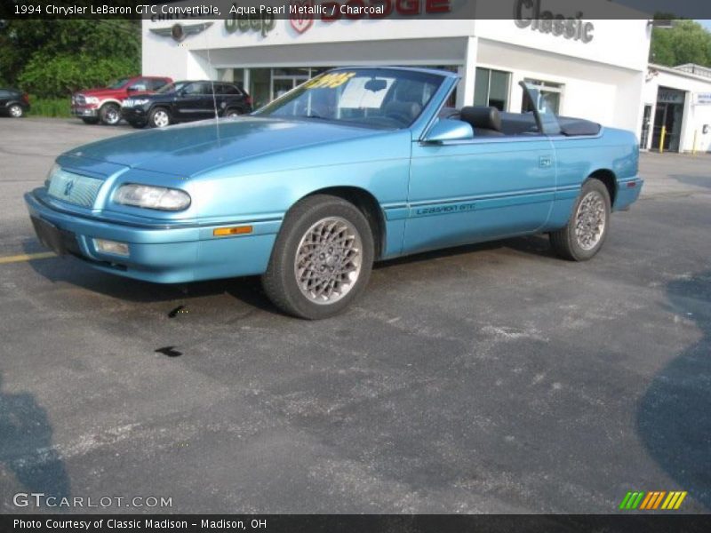 Aqua Pearl Metallic / Charcoal 1994 Chrysler LeBaron GTC Convertible