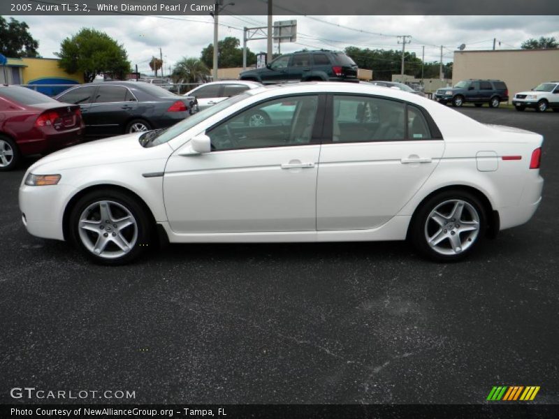 White Diamond Pearl / Camel 2005 Acura TL 3.2