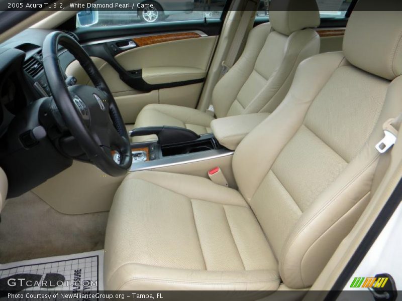 White Diamond Pearl / Camel 2005 Acura TL 3.2