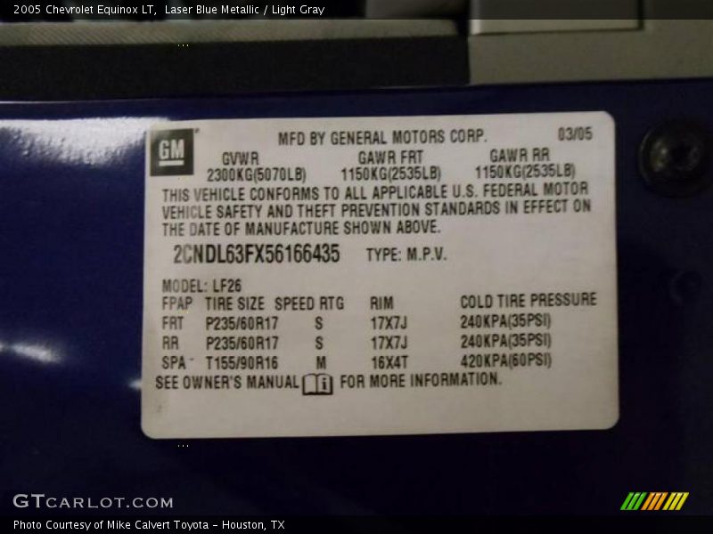 Laser Blue Metallic / Light Gray 2005 Chevrolet Equinox LT