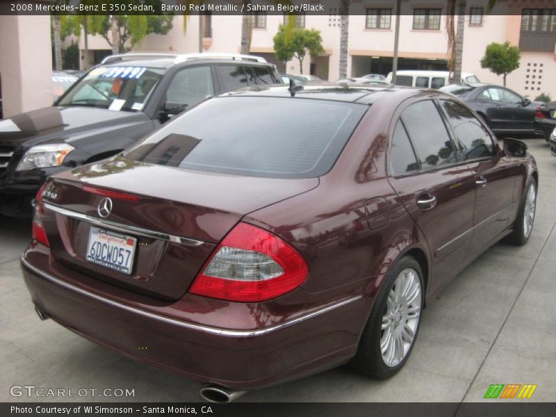Barolo Red Metallic / Sahara Beige/Black 2008 Mercedes-Benz E 350 Sedan
