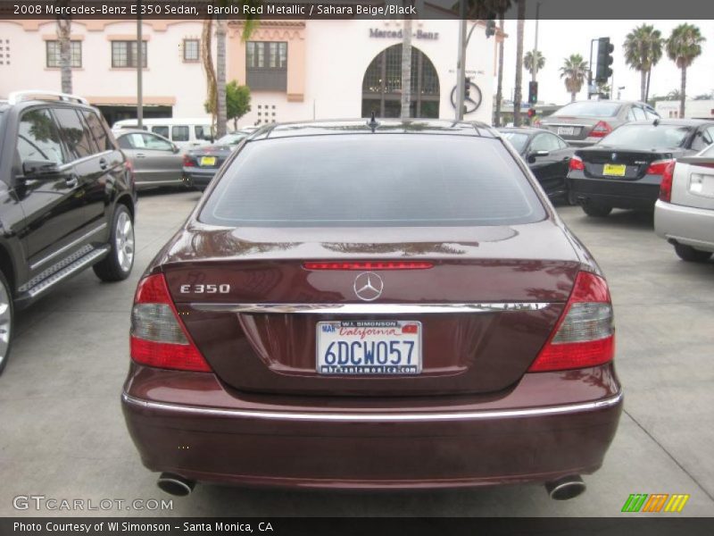 Barolo Red Metallic / Sahara Beige/Black 2008 Mercedes-Benz E 350 Sedan