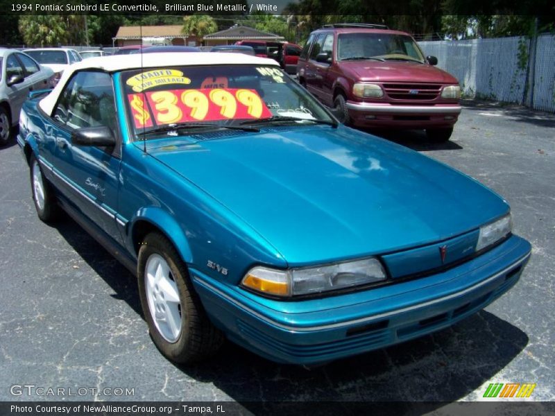 Brilliant Blue Metallic / White 1994 Pontiac Sunbird LE Convertible