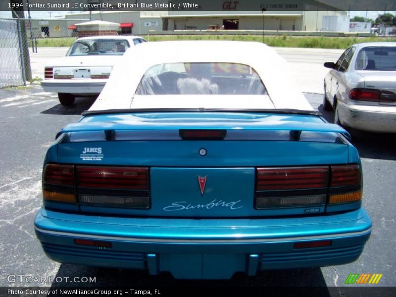 Brilliant Blue Metallic / White 1994 Pontiac Sunbird LE Convertible