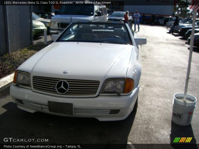 Arctic White / Parchment 1991 Mercedes-Benz SL Class 500 SL Roadster