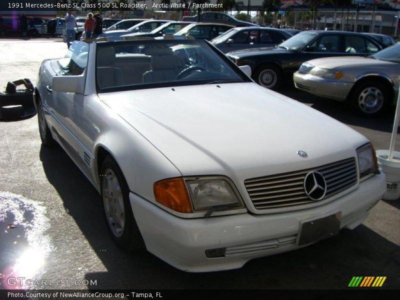 Arctic White / Parchment 1991 Mercedes-Benz SL Class 500 SL Roadster