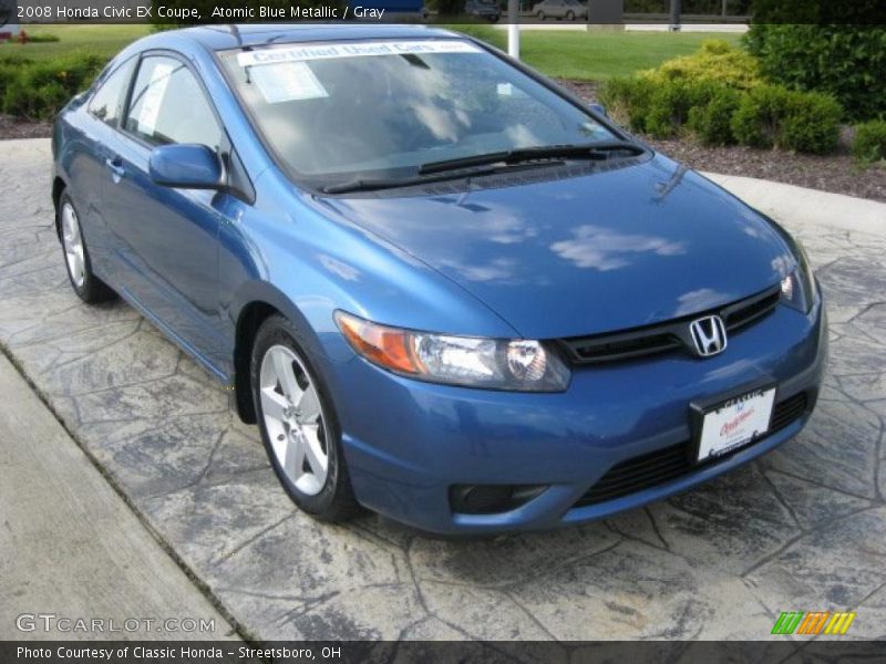 Atomic Blue Metallic / Gray 2008 Honda Civic EX Coupe