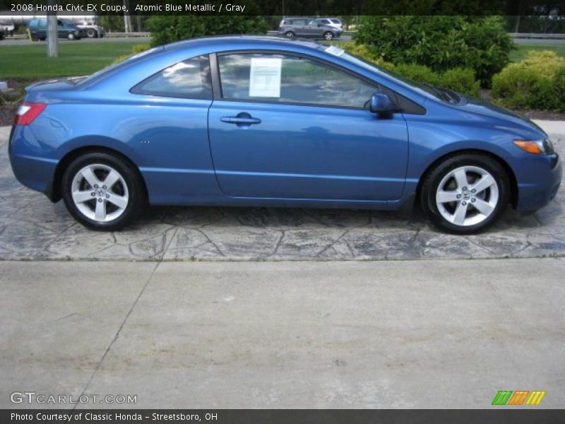 Atomic Blue Metallic / Gray 2008 Honda Civic EX Coupe