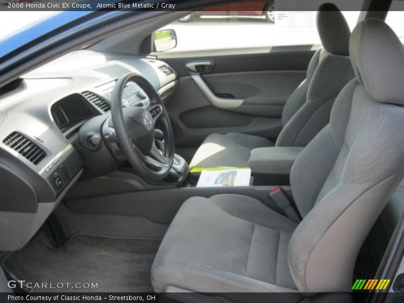 Atomic Blue Metallic / Gray 2008 Honda Civic EX Coupe