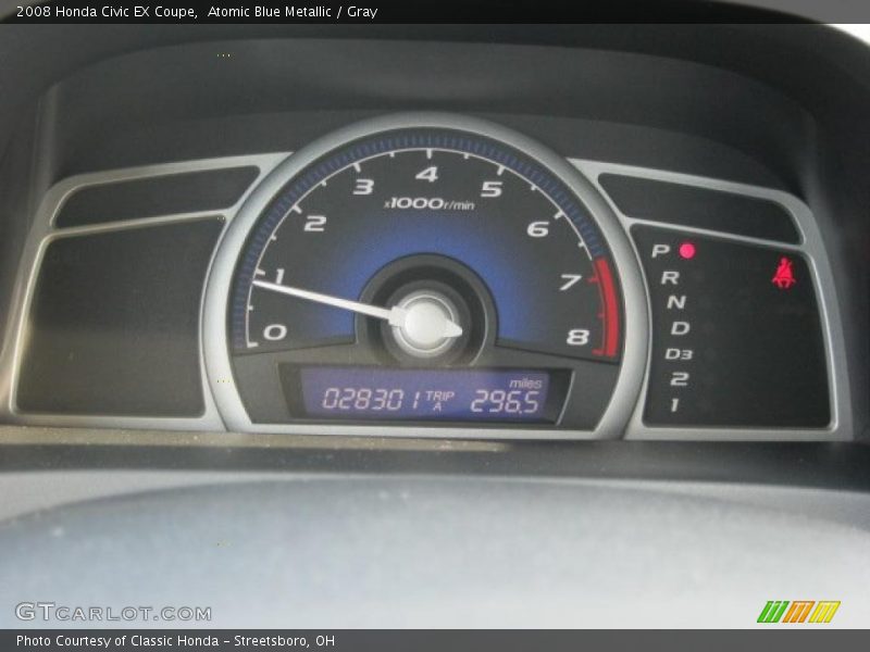 Atomic Blue Metallic / Gray 2008 Honda Civic EX Coupe