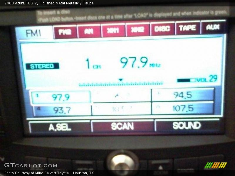 Polished Metal Metallic / Taupe 2008 Acura TL 3.2