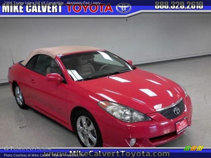 Absolutely Red / Ivory 2006 Toyota Solara SLE V6 Convertible