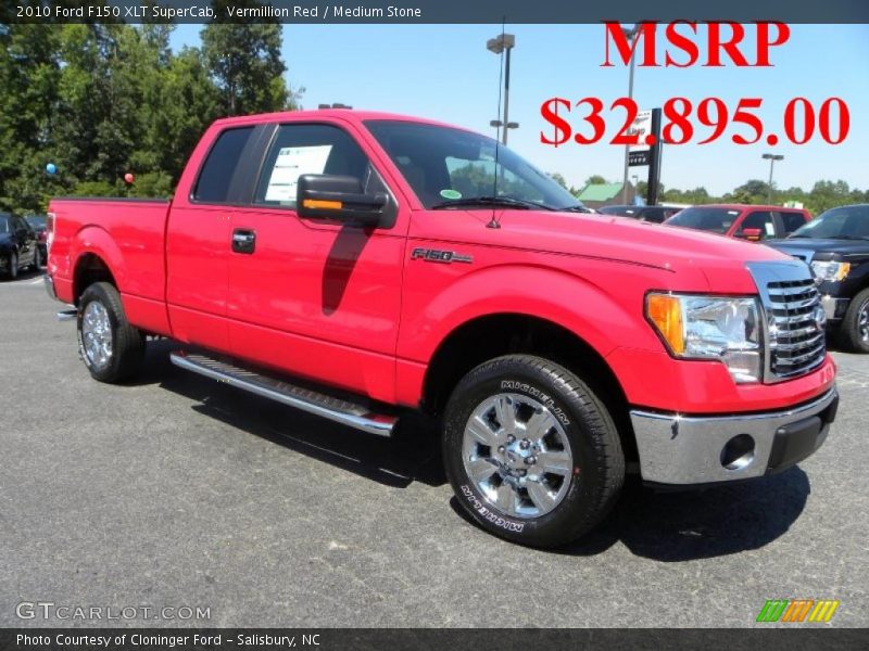 Vermillion Red / Medium Stone 2010 Ford F150 XLT SuperCab