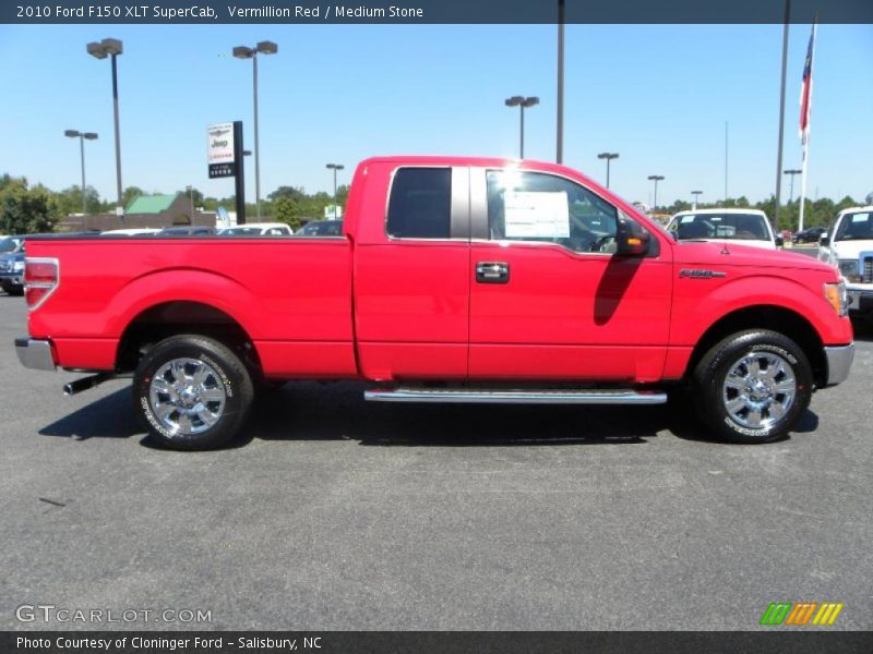 Vermillion Red / Medium Stone 2010 Ford F150 XLT SuperCab