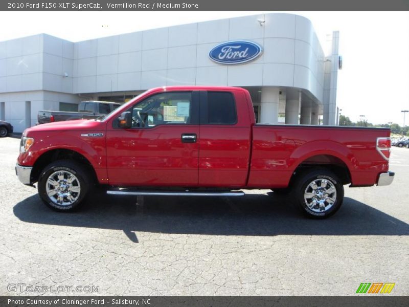 Vermillion Red / Medium Stone 2010 Ford F150 XLT SuperCab